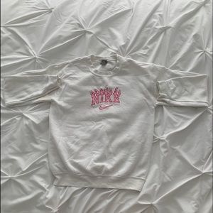 Nike pink flame crew neck